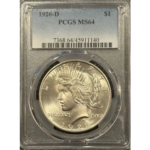 1926-D PEACE DOLLAR PCGS MS64