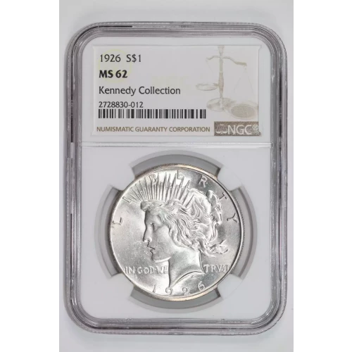 1926 PEACE DOLLAR NGC MS62 KENNEDY COLLECTION