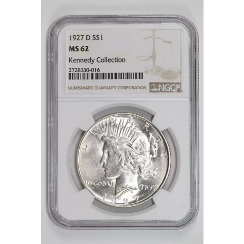 1927-D PEACE DOLLAR NGC MS62 KENNEDY COLLECTION