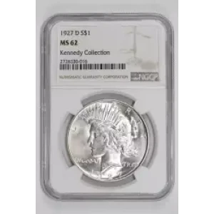 1927-D PEACE DOLLAR NGC MS62 KENNEDY COLLECTION