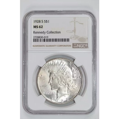 1928-S PEACE DOLLAR NGC MS62 KENNEDY COLLECTION