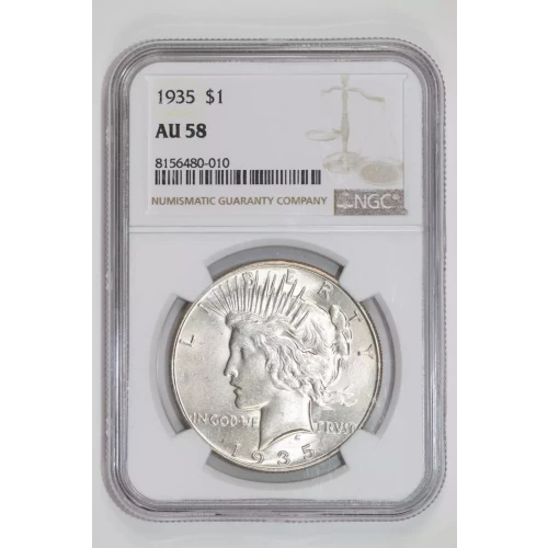 1935 PEACE DOLLAR NGC AU58