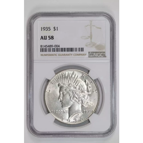 1935 PEACE DOLLAR NGC AU58