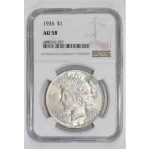 1935 PEACE DOLLAR NGC AU58