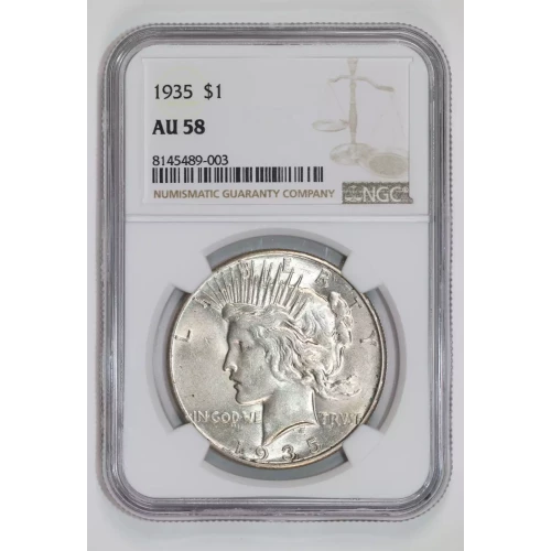 1935 PEACE DOLLAR NGC AU58