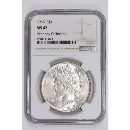 1935 PEACE DOLLAR NGC MS62 KENNEDY COLLECTION (2)