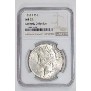 1935-S PEACE DOLLAR NGC MS62 KENNEDY COLLECTION