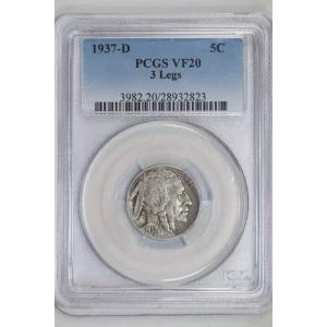 1937-D 5C 3 Legs