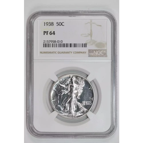 1938 PROOF WALKING LIBERTY HALF DOLLAR NGC PR64 - PQ, WHITE COIN!