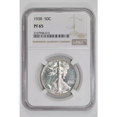 1938 PROOF WALKING LIBERTY HALF DOLLAR NGC PR65 - VERY PQ!