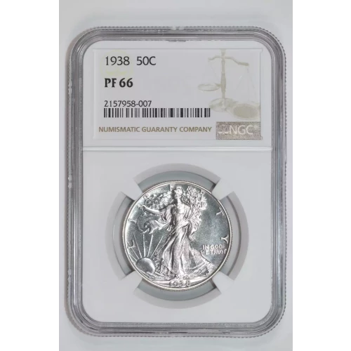 1938 PROOF WALKING LIBERTY HALF DOLLAR NGC PR66 - PQ, WHITE COIN!