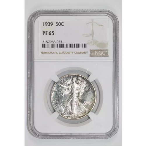 1939 PROOF WALKING LIBERTY HALF DOLLAR NGC PR65