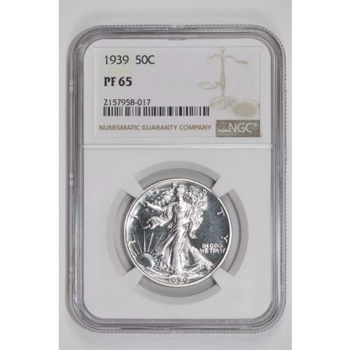 1939 PROOF WALKING LIBERTY HALF DOLLAR NGC PR65 - PQ, WHITE COIN!