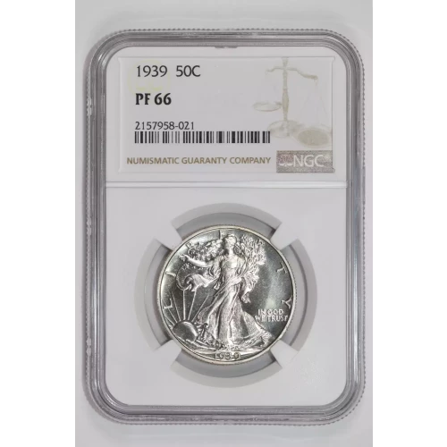 1939 PROOF WALKING LIBERTY HALF DOLLAR NGC PR66 - PQ, WHITE COIN!