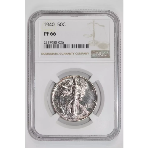 1940 PROOF WALKING LIBERTY HALF DOLLAR NGC PR66