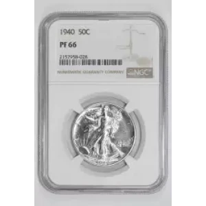 1940 PROOF WALKING LIBERTY HALF DOLLAR NGC PR66 - PQ, WHITE COIN!