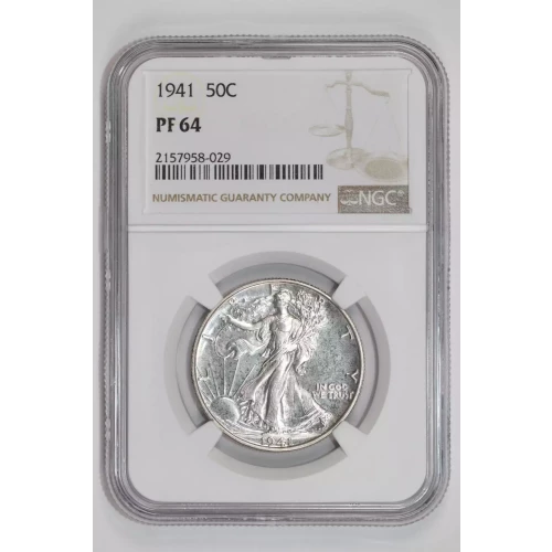 1941 PROOF WALKING LIBERTY HALF DOLLAR NGC PR64