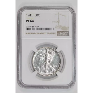 1941 PROOF WALKING LIBERTY HALF DOLLAR NGC PR64