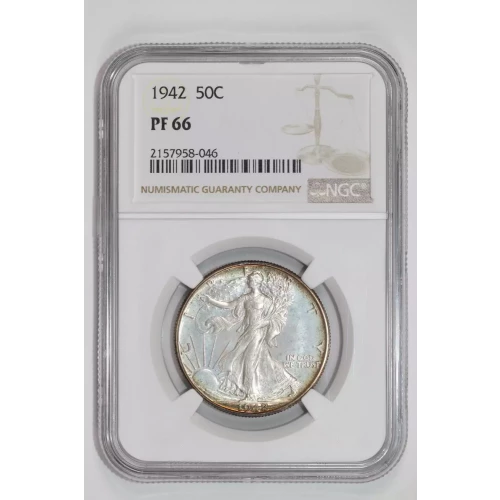 1942 PROOF WALKING LIBERTY HALF DOLLAR NGC PR66