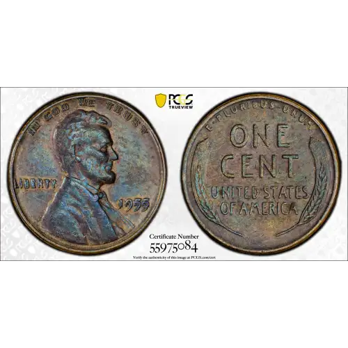 1955 1C Doubled Die Obverse, BN