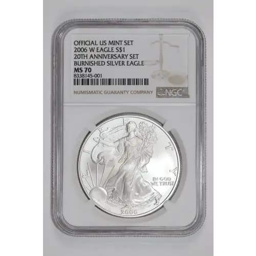 2006 W 20TH ANNIVERSARY SET BURNISHED SILVER EAGLE OFFICIAL US MINT SET