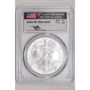 2008 $1 Silver Eagle Mercanti Signature