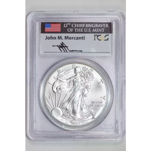 2015 $1 Silver Eagle First Strike Mercanti Signature (2)