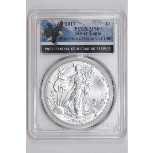 2017 $1 Silver Eagle First Day of Issue 1 of 1000 First Day of Issue