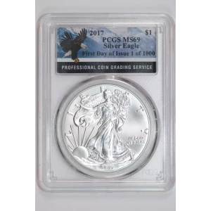 2017 $1 Silver Eagle First Day of Issue 1 of 1000 First Day of Issue