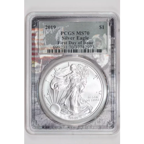 2019 $1 Silver Eagle First Day of Issue Apollo Picture Frame
