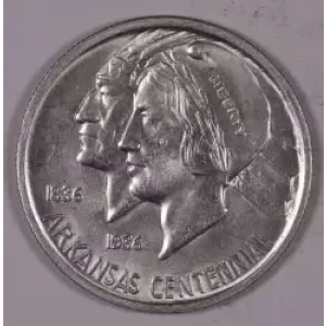 Classic Commemorative Silver--- Arkansas Centennial 1935-1939-Silver- 0.5 Dollar