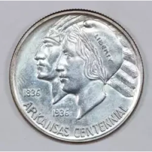 Classic Commemorative Silver--- Arkansas Centennial 1935-1939-Silver- 0.5 Dollar