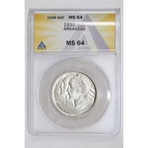 Classic Commemorative Silver--- Arkansas Centennial 1935-1939-Silver- 0.5 Dollar