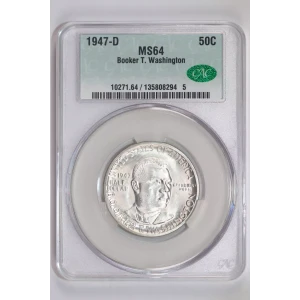 Classic Commemorative Silver--- Booker T. Washington Memorial 1946-1951-Silver- 0.5 Dollar