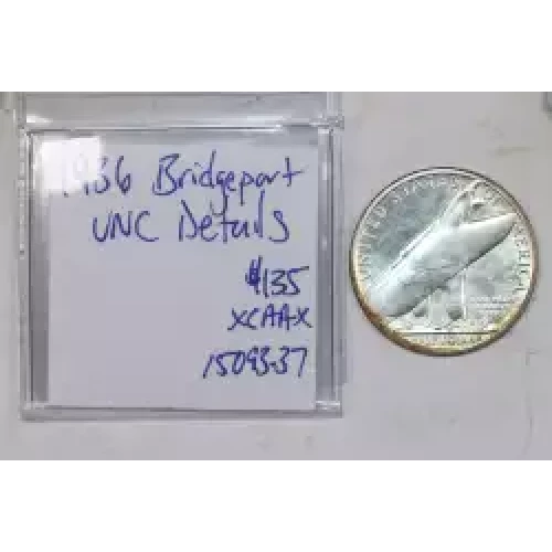 Classic Commemorative Silver--- Bridgeport, Connecticut, Centennial 1936 -Silver- 0.5 Dollar