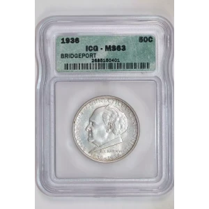 Classic Commemorative Silver--- Bridgeport, Connecticut, Centennial 1936 -Silver- 0.5 Dollar