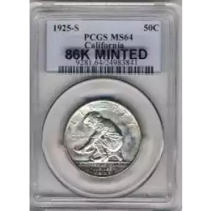 Classic Commemorative Silver--- California Diamond Jubilee 1925 -Silver- 0.5 Dollar (3)