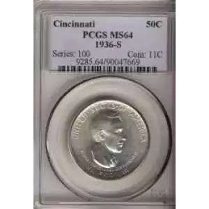 Classic Commemorative Silver--- Cincinnati Music Center 1936 -Silver- 0.5 Dollar (3)