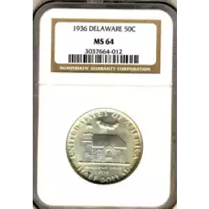 Classic Commemorative Silver--- Delaware Tercentenary 1936 -Silver- 0.5 Dollar (3)