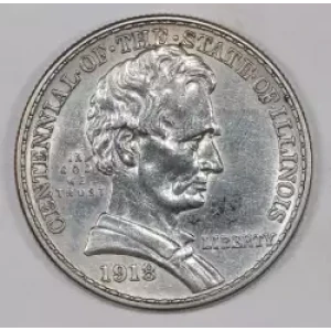 Classic Commemorative Silver--- Illinois Centennial 1918 -Silver- 0.5 Dollar