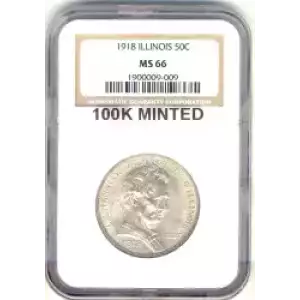 Classic Commemorative Silver--- Illinois Centennial 1918 -Silver- 0.5 Dollar (3)