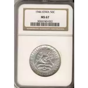 Classic Commemorative Silver--- Iowa Centennial 1946 -Silver- 0.5 Dollar (3)