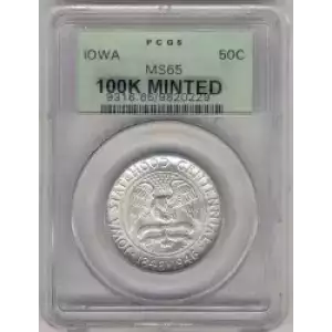 Classic Commemorative Silver--- Iowa Centennial 1946 -Silver- 0.5 Dollar (3)