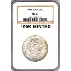 Classic Commemorative Silver--- Iowa Centennial 1946 -Silver- 0.5 Dollar (3)