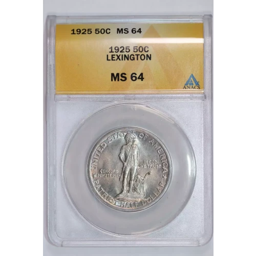 Classic Commemorative Silver--- Lexington - Concord Sesquicentennial 1925 -Silver- 0.5 Dollar