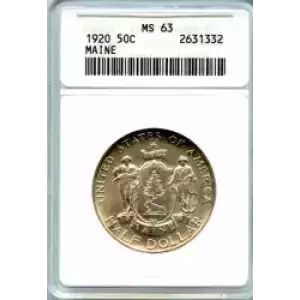 Classic Commemorative Silver--- Maine Centennial 1920-Silver- 0.5 Dollar (3)