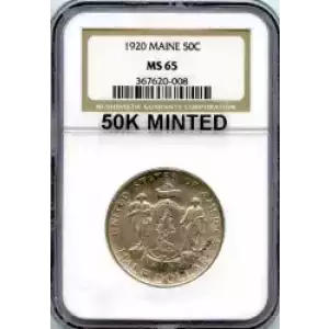 Classic Commemorative Silver--- Maine Centennial 1920-Silver- 0.5 Dollar (3)