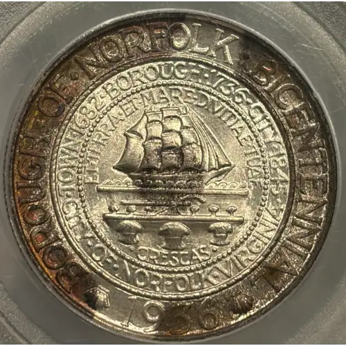 Classic Commemorative Silver--- Norfolk, Virginia, Bicentennial 1936 -Silver- 0.5 Dollar