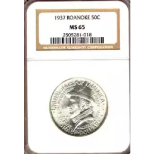 Classic Commemorative Silver--- Roanoke Island, North Carolina, 350th Anniversary 1937 -Silver- 0.5 Dollar (3)