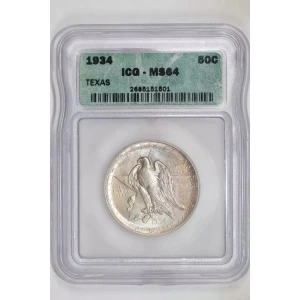 Classic Commemorative Silver--- Texas Independence Centennial 1934-1938-Silver- 0.5 Dollar